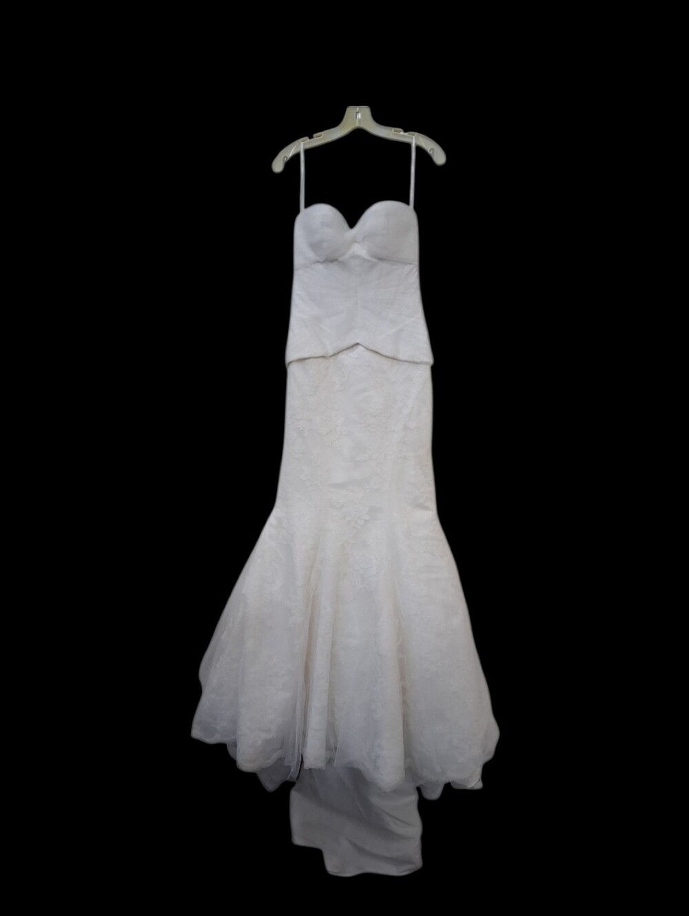 Truly Zac Posen Lace Trumpet Wedding Dress Sz 4 Unaltered + Trumpet Slip Include